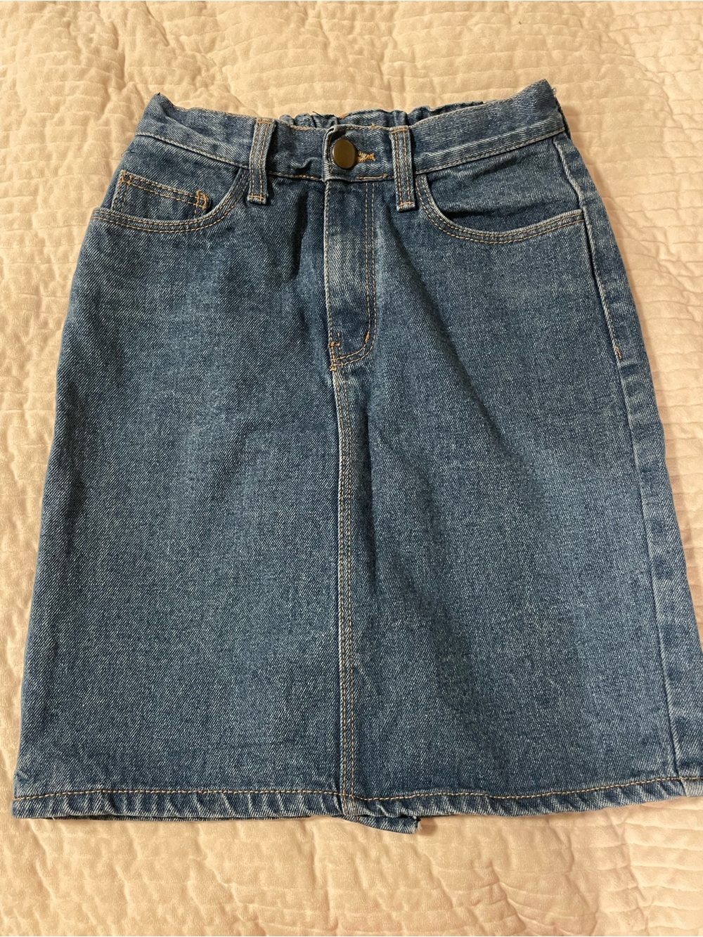 Women's Mid-Length Denim Skirt in Blue